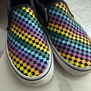 Vans Kids Checkered Slip-On Sneakers - Black, Yellow, Purple, Blue, Green